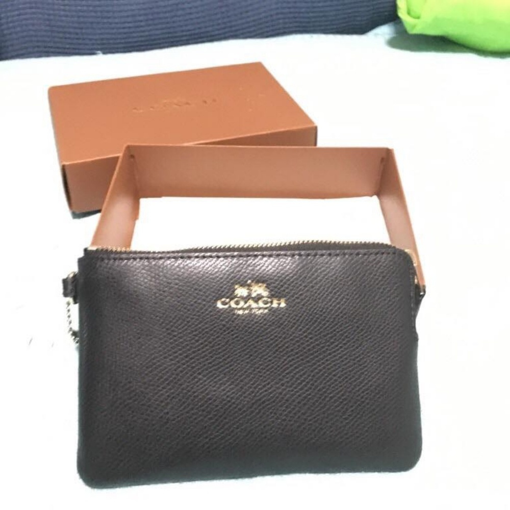 Authentic black coach wristlet